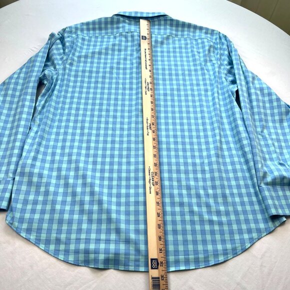 Bonobos Mens XXL Button-Up Long Sleeve Shirt Long Standard Fit Blue Green Plaid - Picture 6 of 11